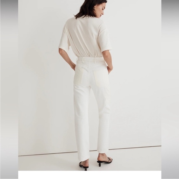 SALE! NWT Madewell White/Cream '90s Straight Jean: Two-Tone Workwear Ed. Sz.30 - Picture 5 of 10